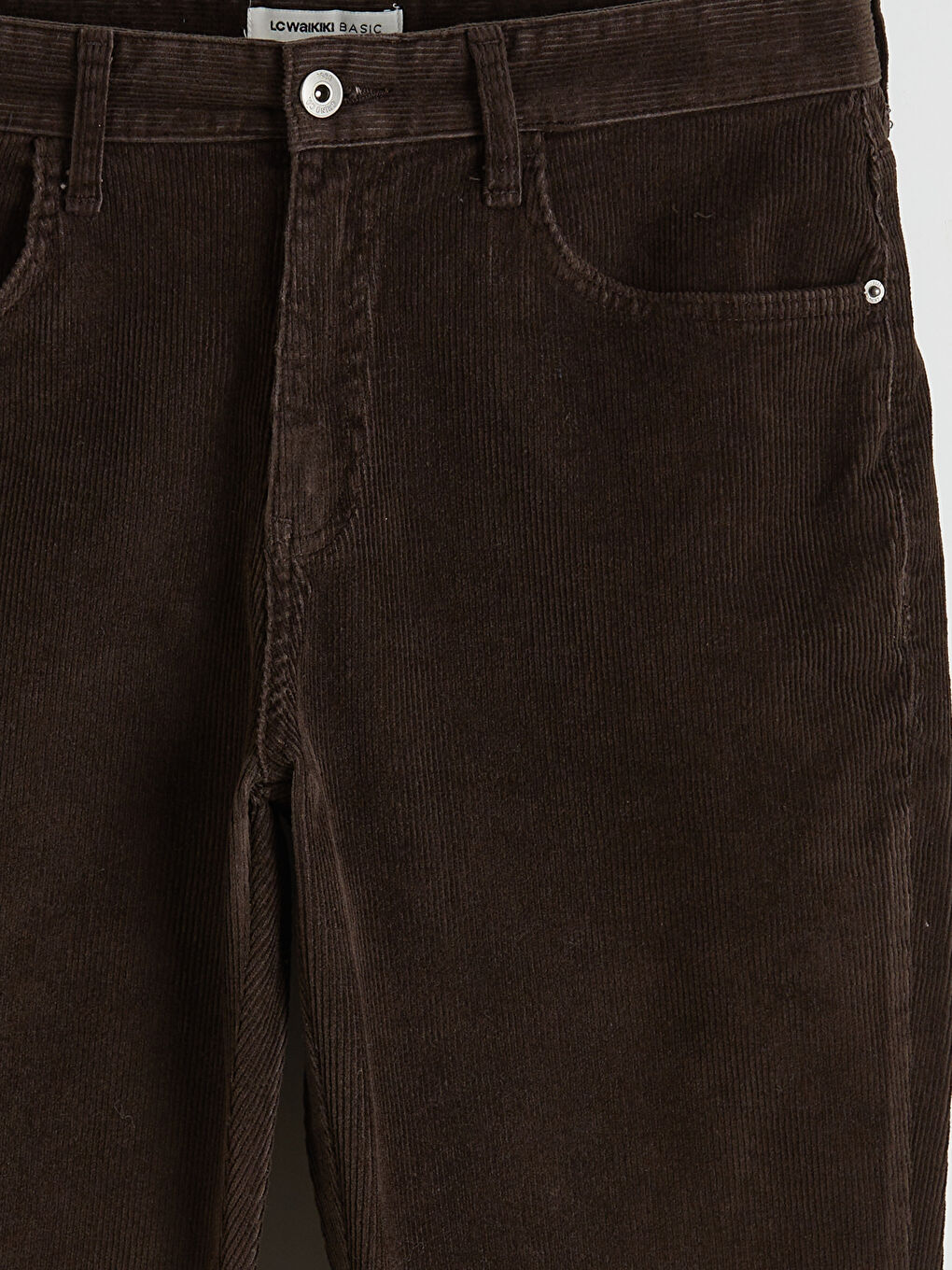 Kahverengi Standart Kalıp Kadife Erkek Chino Pantolon-6