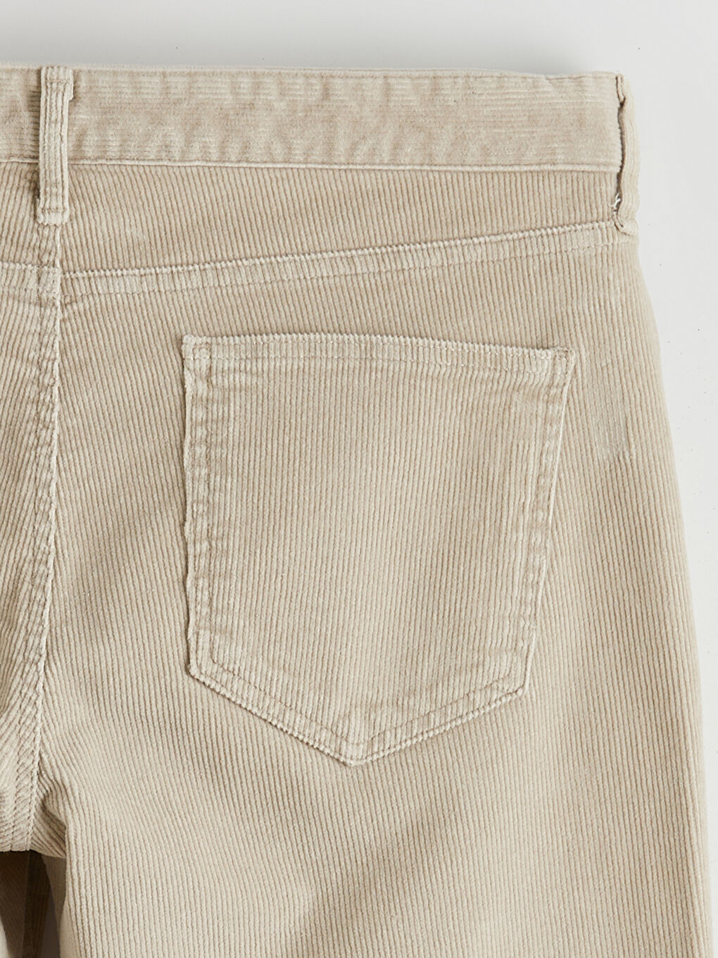 Bej Standart Kalıp Kadife Erkek Chino Pantolon-2
