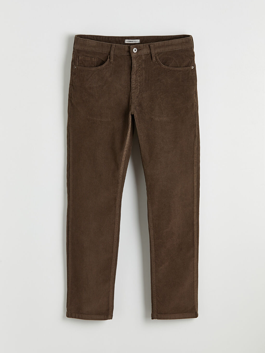 Kahverengi Standart Kalıp Kadife Erkek Chino Pantolon-4