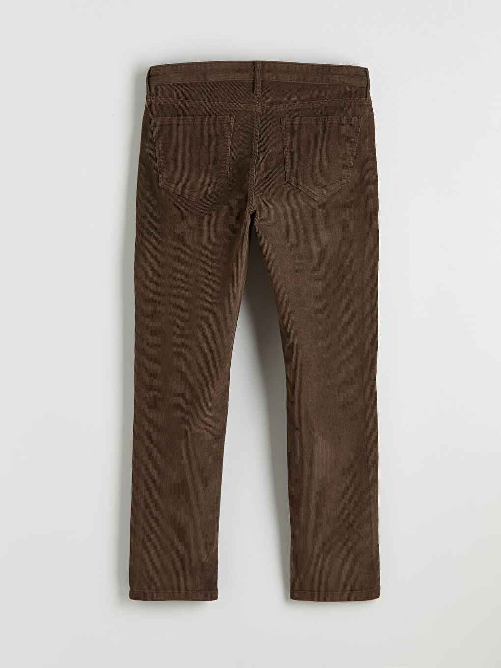 Kahverengi Standart Kalıp Kadife Erkek Chino Pantolon-5