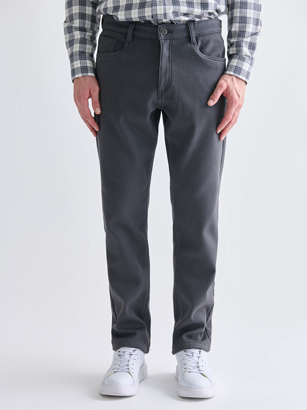 Standard Fit Twill Men's Trousers-1