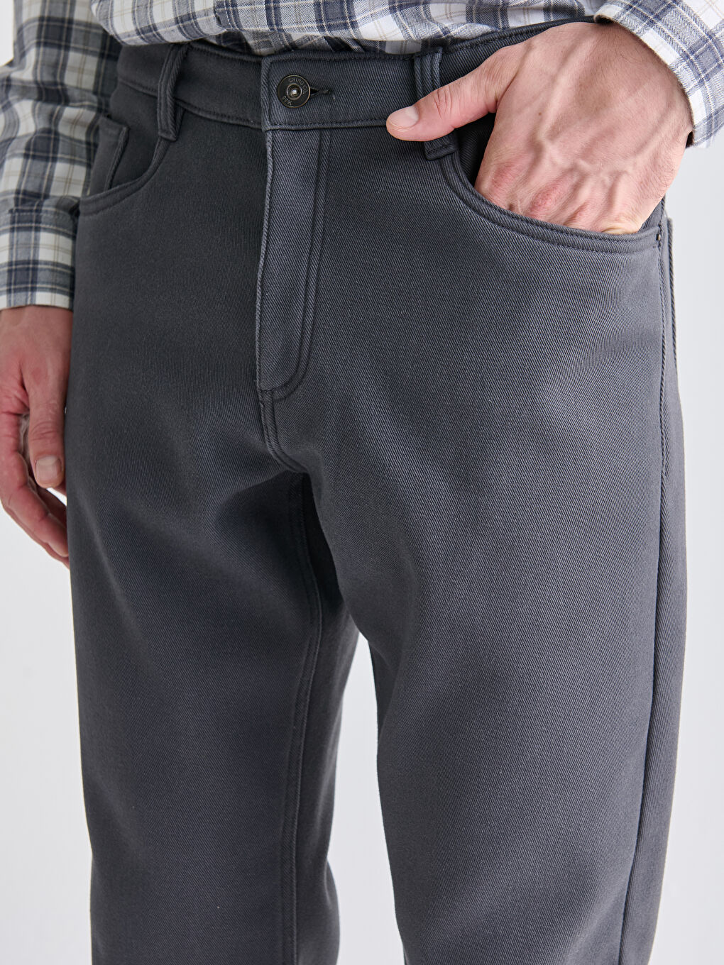 Standard Fit Twill Men's Trousers-2