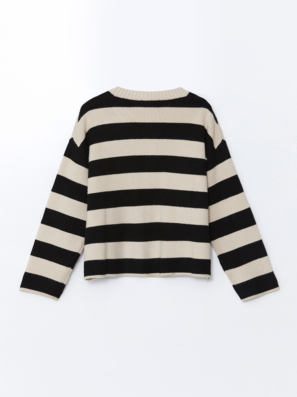 LCWAIKIKI Classic Crew Neck Striped Women's Knitwear Cardigan -W56745Z8-LFC