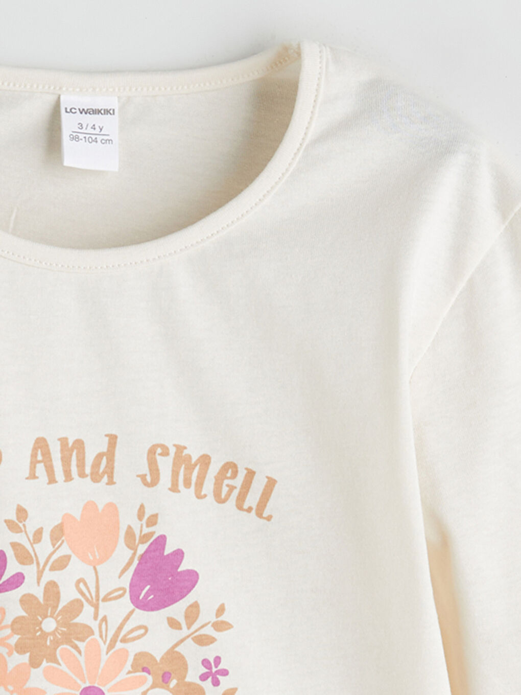 LCW Kids Crew Neck Floral Girls' T-Shirt -W56750Z1-FRC