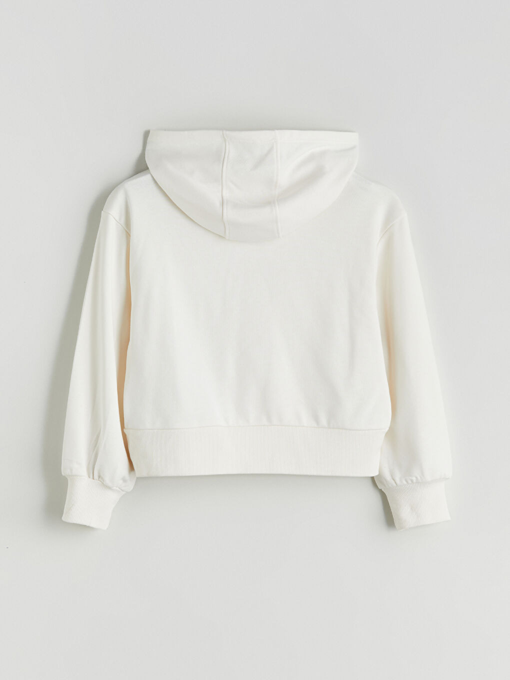 Ekru Kız Çocuk Kapüşonlu Los Angeles Baskılı Sweatshirt-1