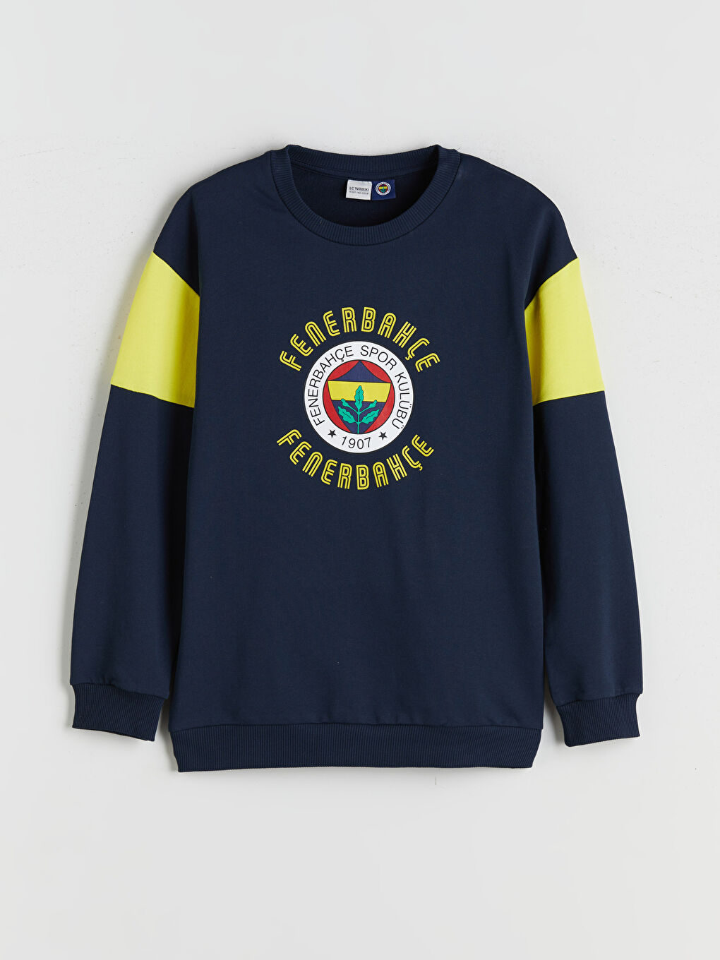 Lacivert Bisiklet Yaka Fenerbahçe Baskılı Erkek Çocuk Sweatshirt