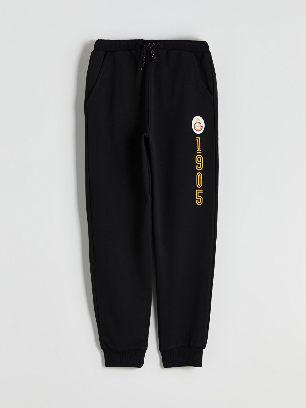 Siyah Beli Lastikli Galatasaray Baskılı Erkek Çocuk Jogger Eşofman Alt