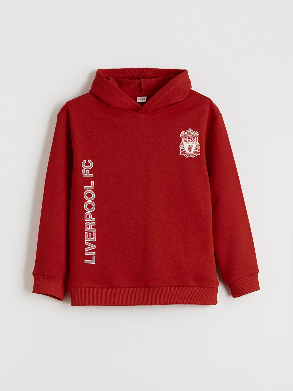 Kırmızı Kapüşonlu Liverpool Baskılı Erkek Çocuk Sweatshirt