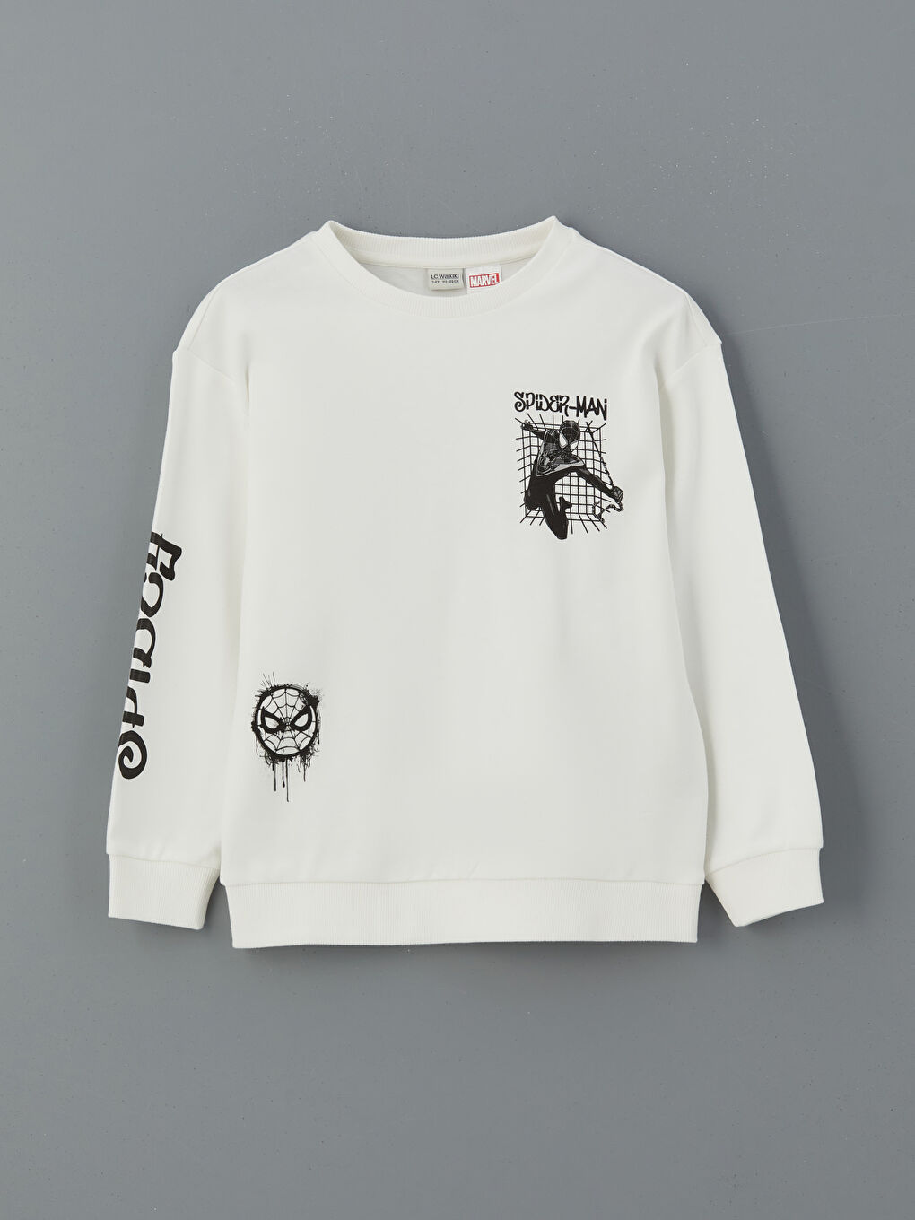 LCW Kids Crew Neck Spider-Man Printed Boys' Sweatshirt -W56786Z4-R9J