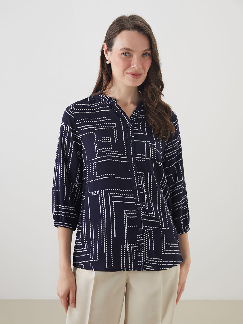 LCW Grace Woman NAVY Blouse -W56812Z8-LSJ