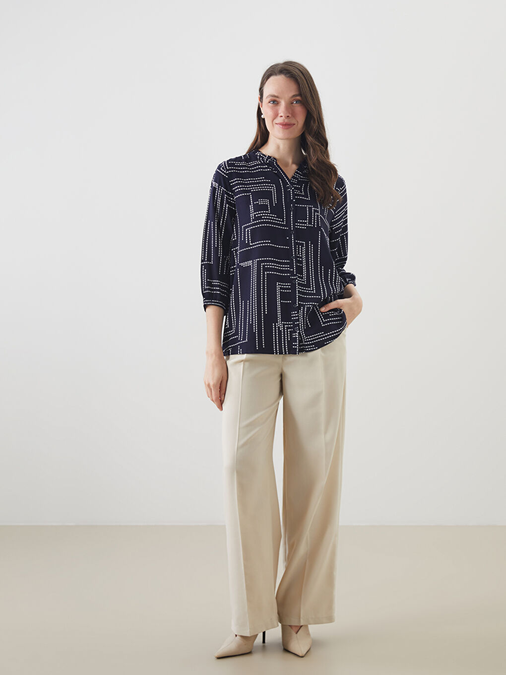 LCW Grace Woman NAVY Blouse -W56812Z8-LSJ