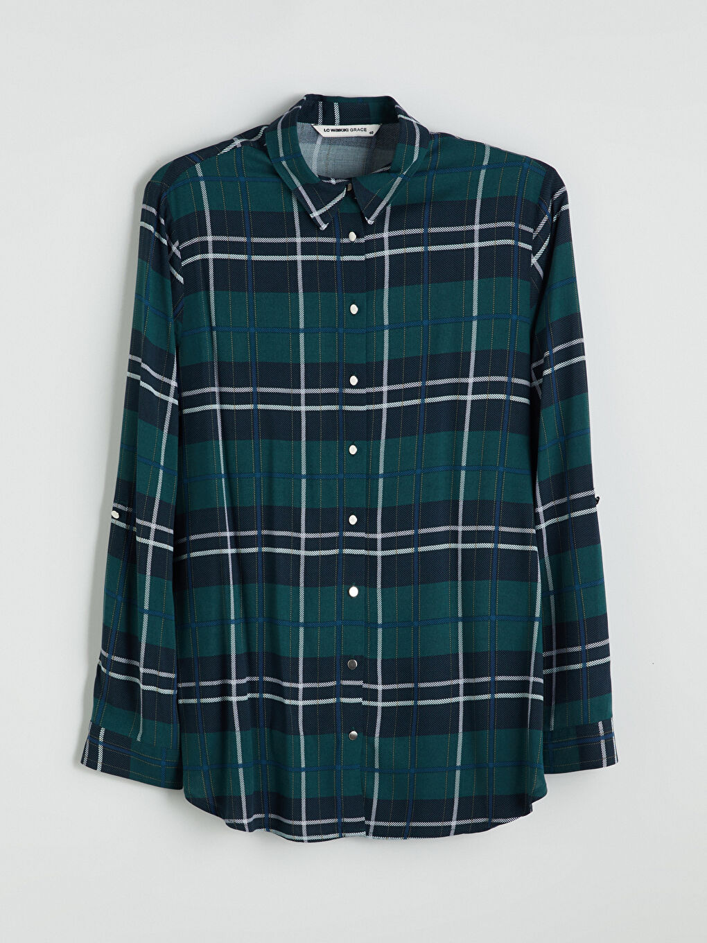 LCW Grace Plaid Women's Shirt -W56836Z8-LRR