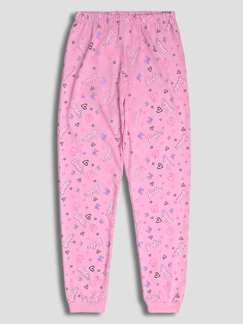Crew Neck Barbie Printed Girls' Pyjama Set-4