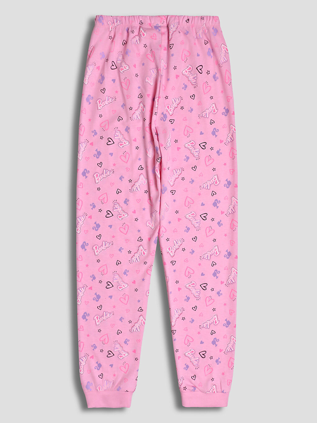 Crew Neck Barbie Printed Girls' Pyjama Set-5