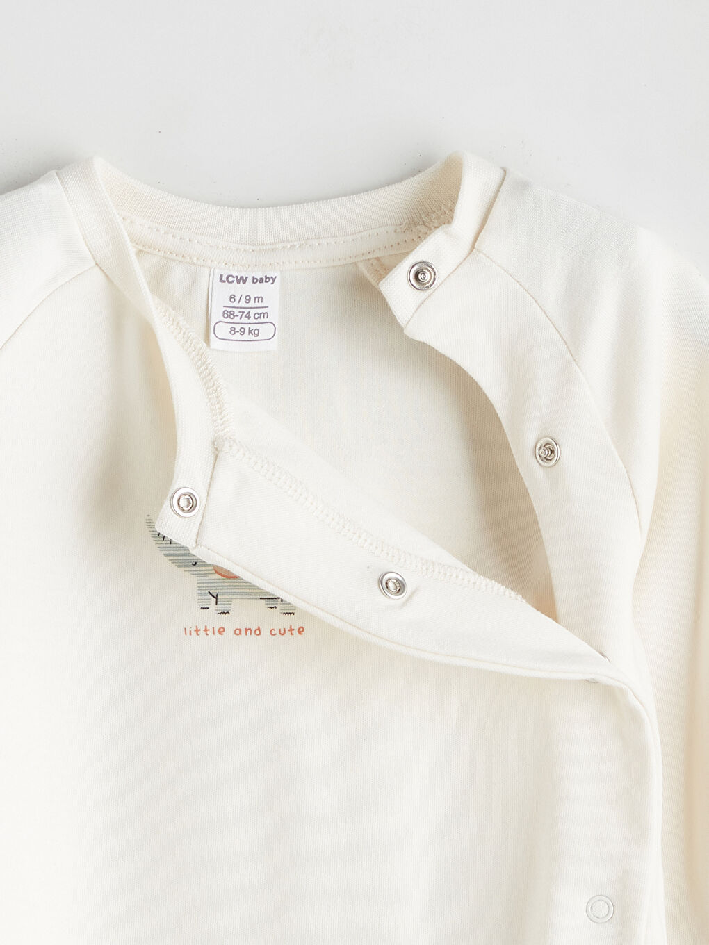 Bej Bisiklet Yaka Baskılı Kız Bebek Pijama Takımı-3