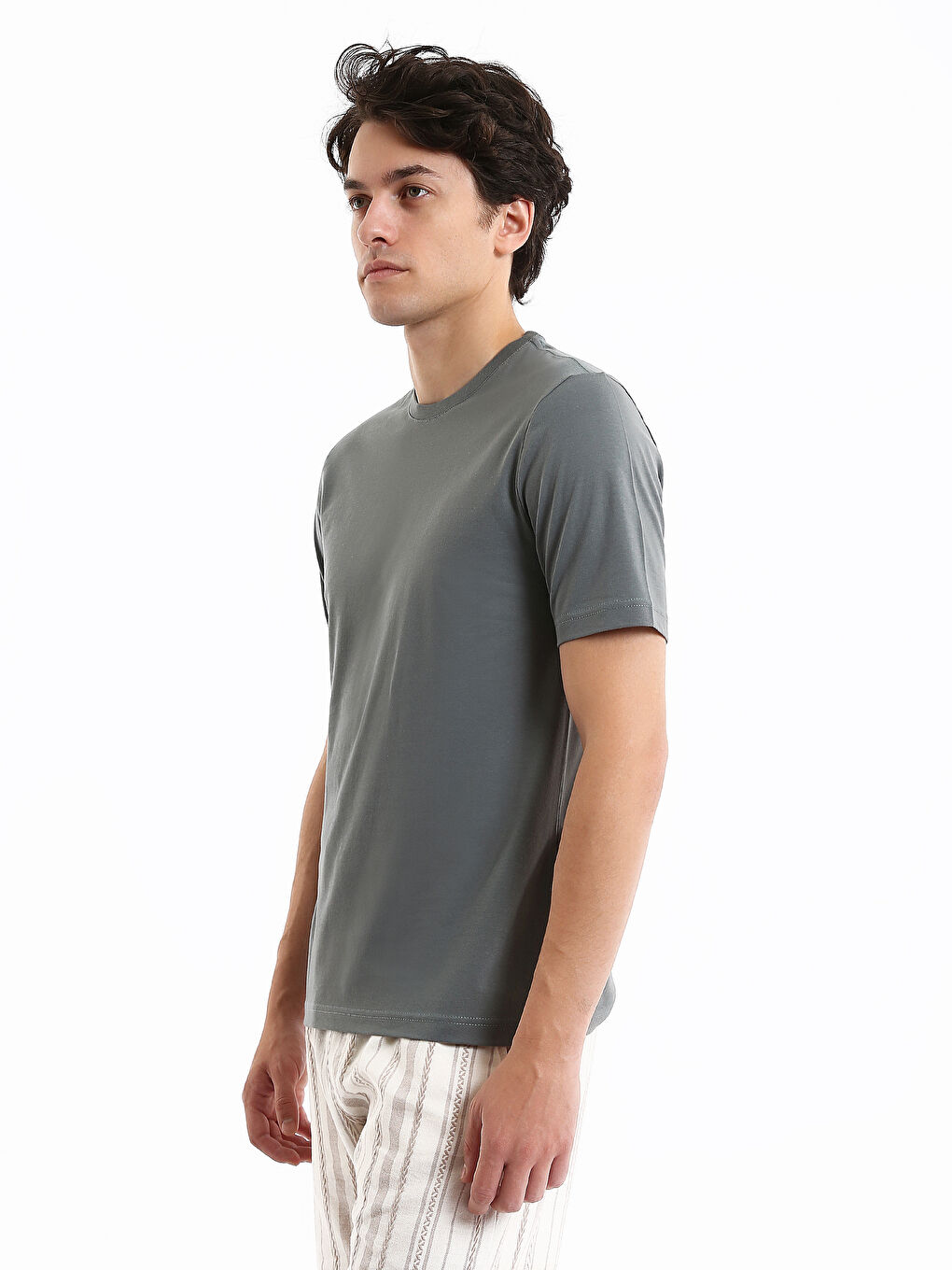 T-shirt à Manches Courtes pour Hommes avec Col Rond-3