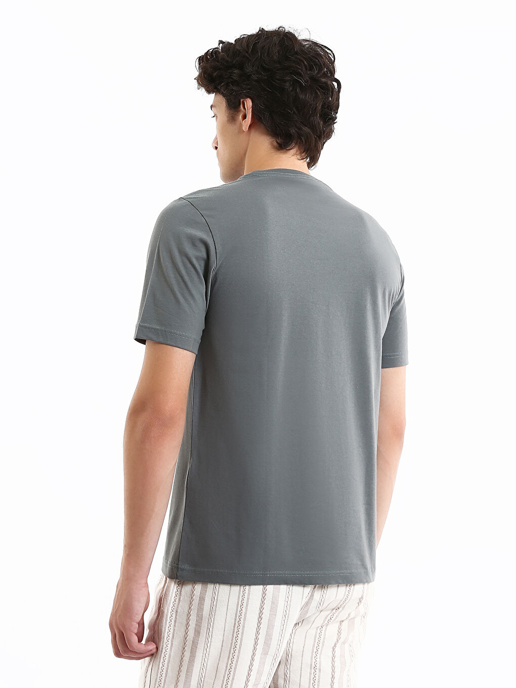 T-shirt à Manches Courtes pour Hommes avec Col Rond-4
