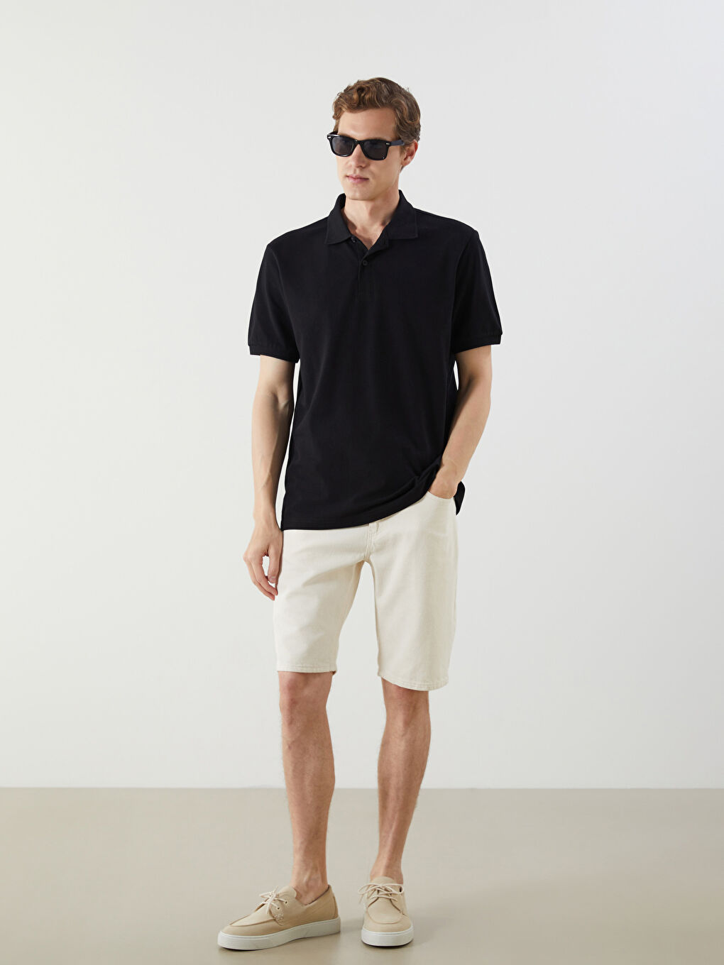 تي شيرت ياقة بولو بيكيه للرجال-1