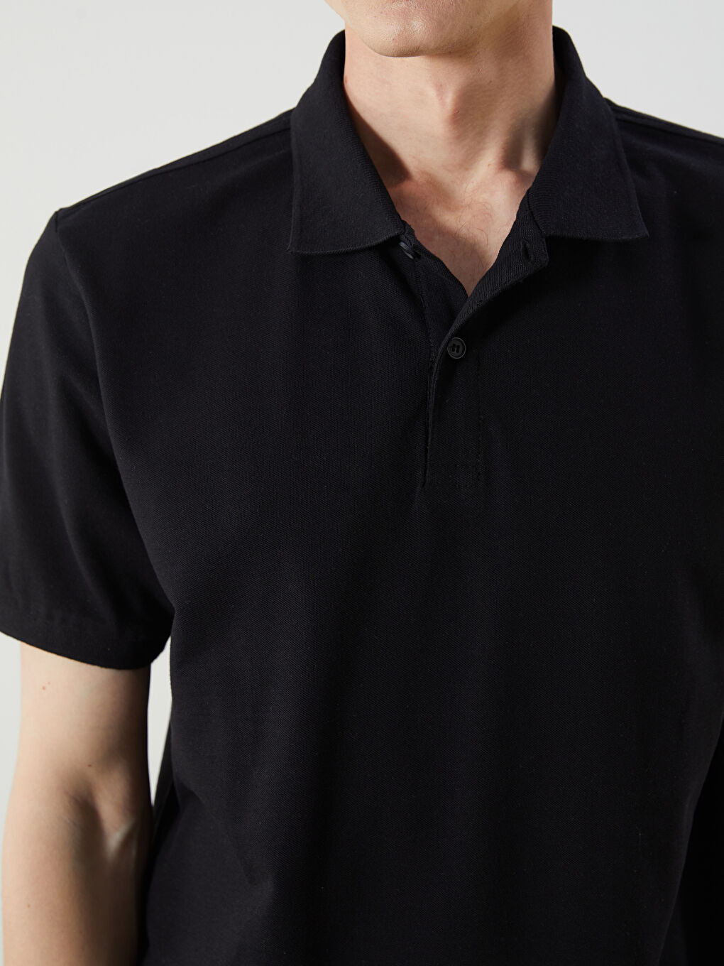 تي شيرت ياقة بولو بيكيه للرجال-2