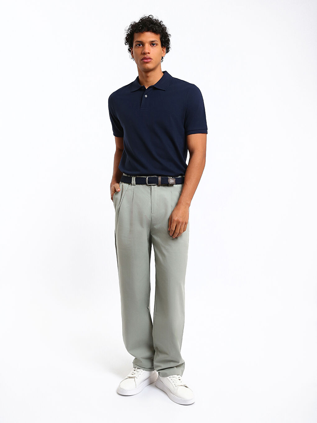 تي شيرت ياقة بولو بيكيه للرجال-1