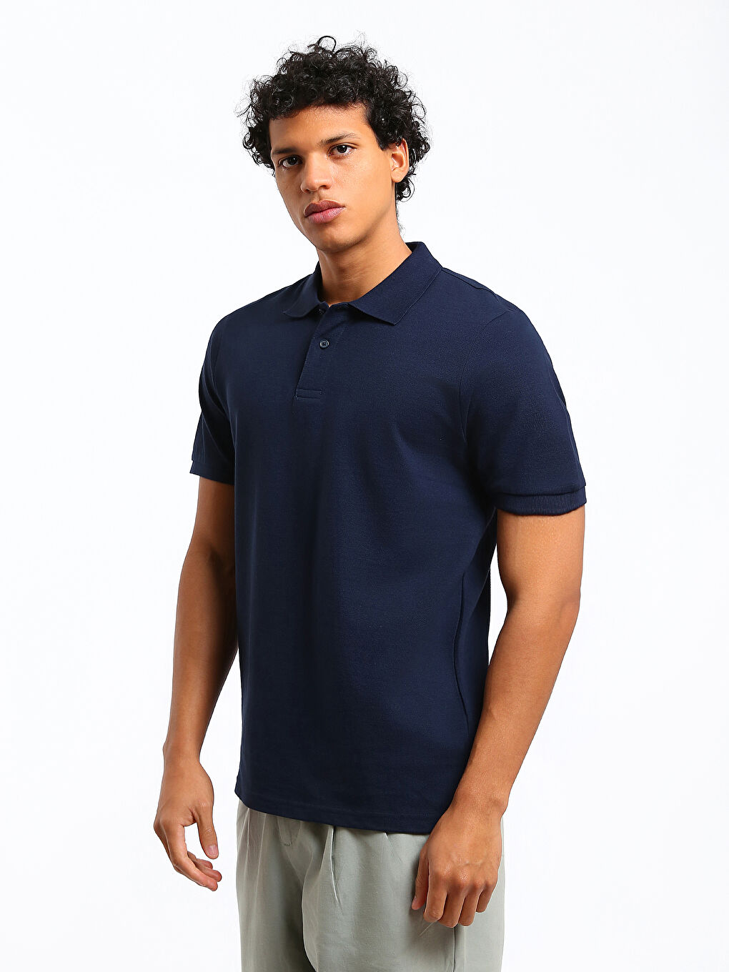 تي شيرت ياقة بولو بيكيه للرجال-3