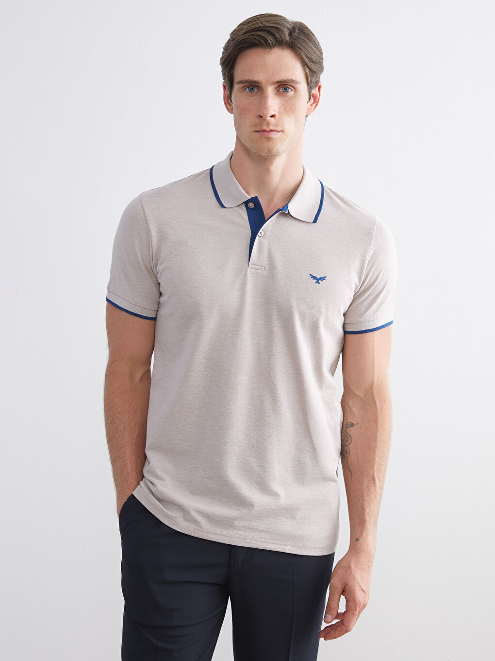 Πικέ Ανδρικό T-Shirt με Γιακά Polo