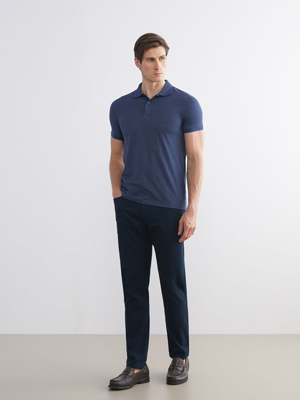 تي شيرت ياقة بولو بيكيه للرجال-1