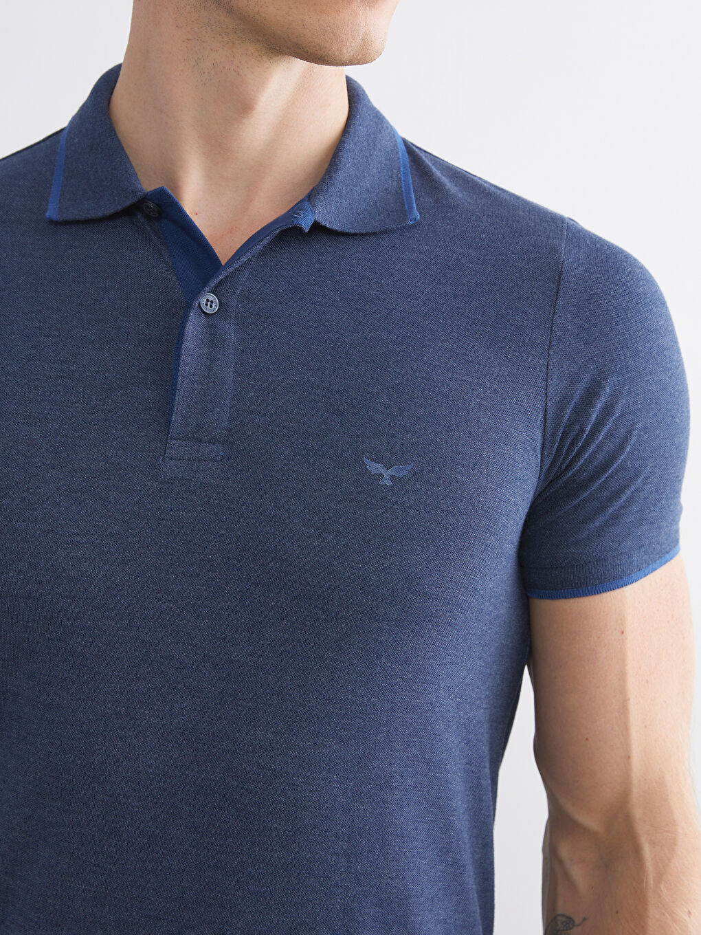تي شيرت ياقة بولو بيكيه للرجال-2