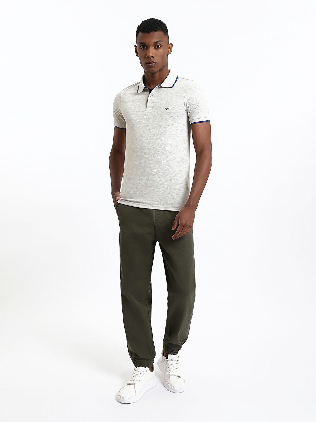 تي شيرت ياقة بولو بيكيه للرجال-2