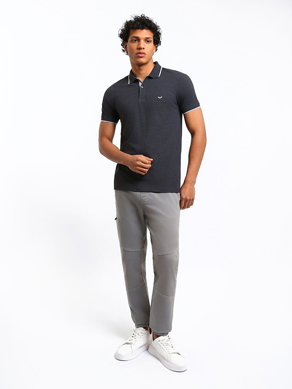 تي شيرت ياقة بولو بيكيه للرجال-1