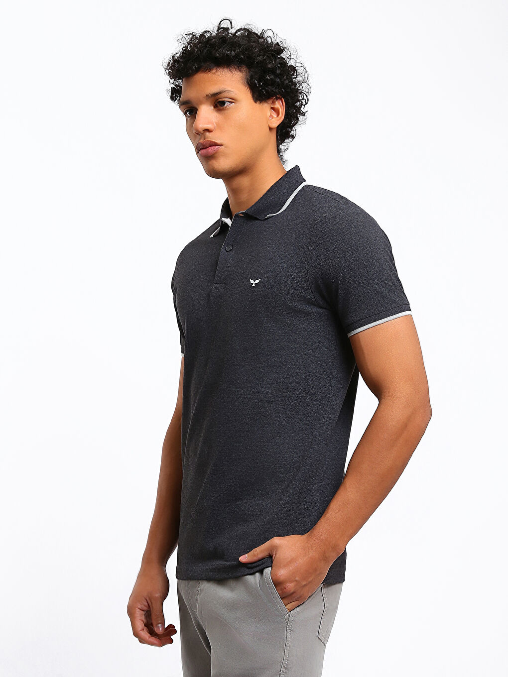 تي شيرت ياقة بولو بيكيه للرجال-3