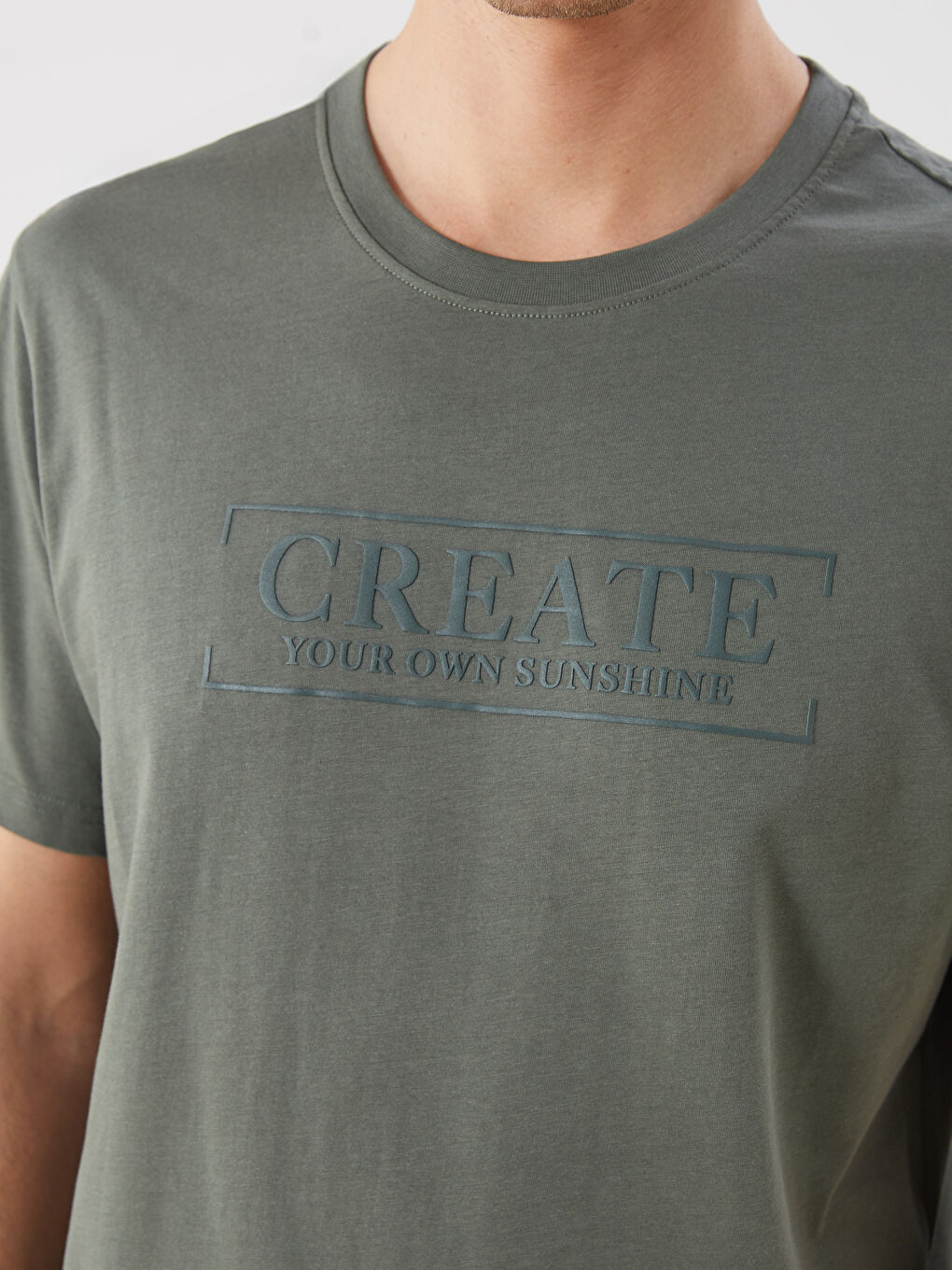 Crew Neck Short Sleeve Printed Combed Cotton Men's T-shirt-4