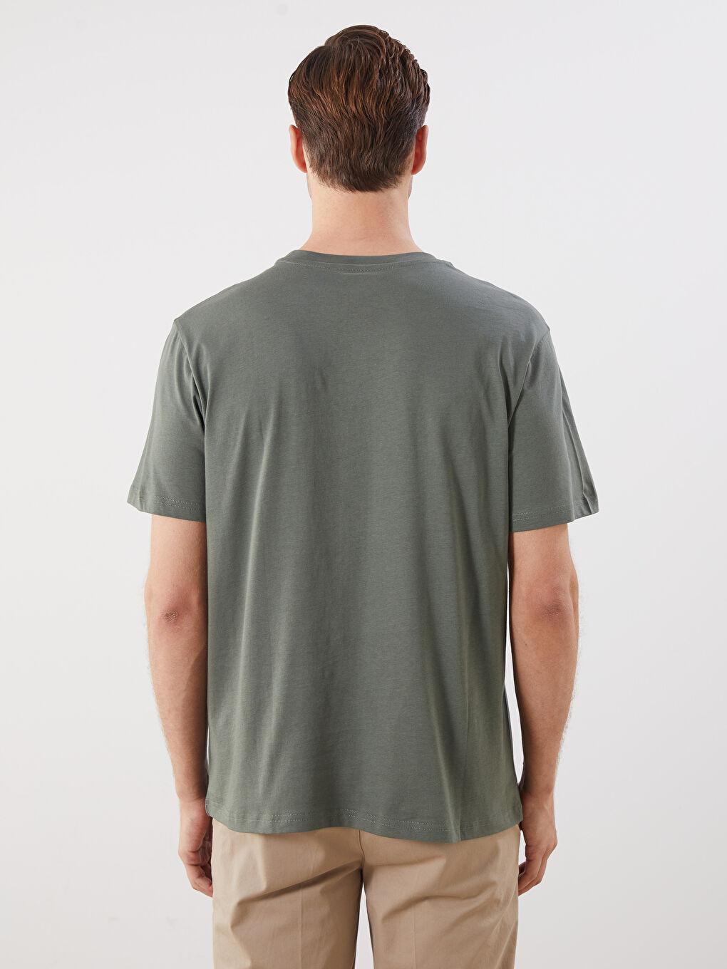 Crew Neck Short Sleeve Printed Combed Cotton Men's T-shirt-6