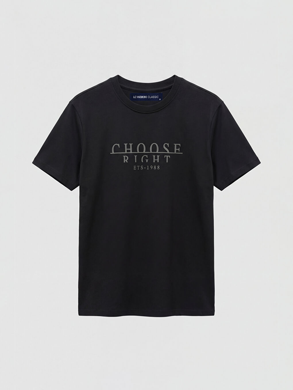 تي شيرت رجالي مطبوع بكول مدور