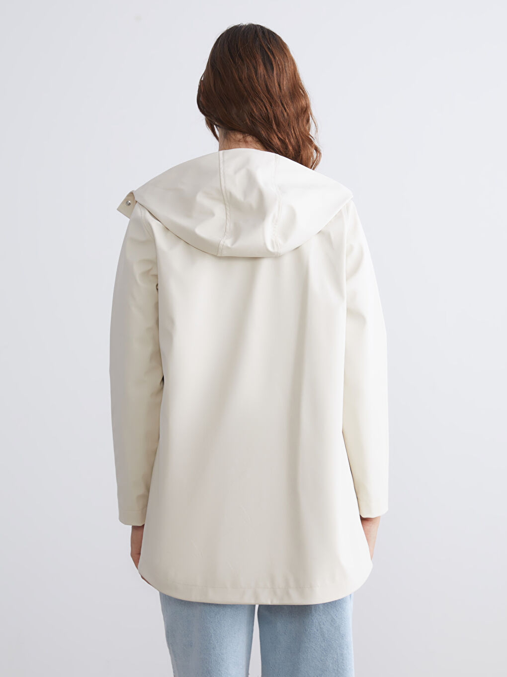 LCW Vision Hooded Faux Leather Women's Raincoat -W56867Z8-SB4