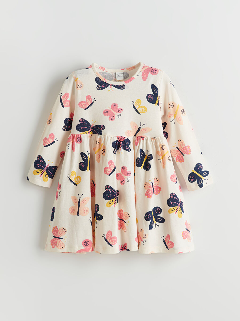 LCW Kids Crew Neck Printed Girls' Dress -W56873Z1-LRA