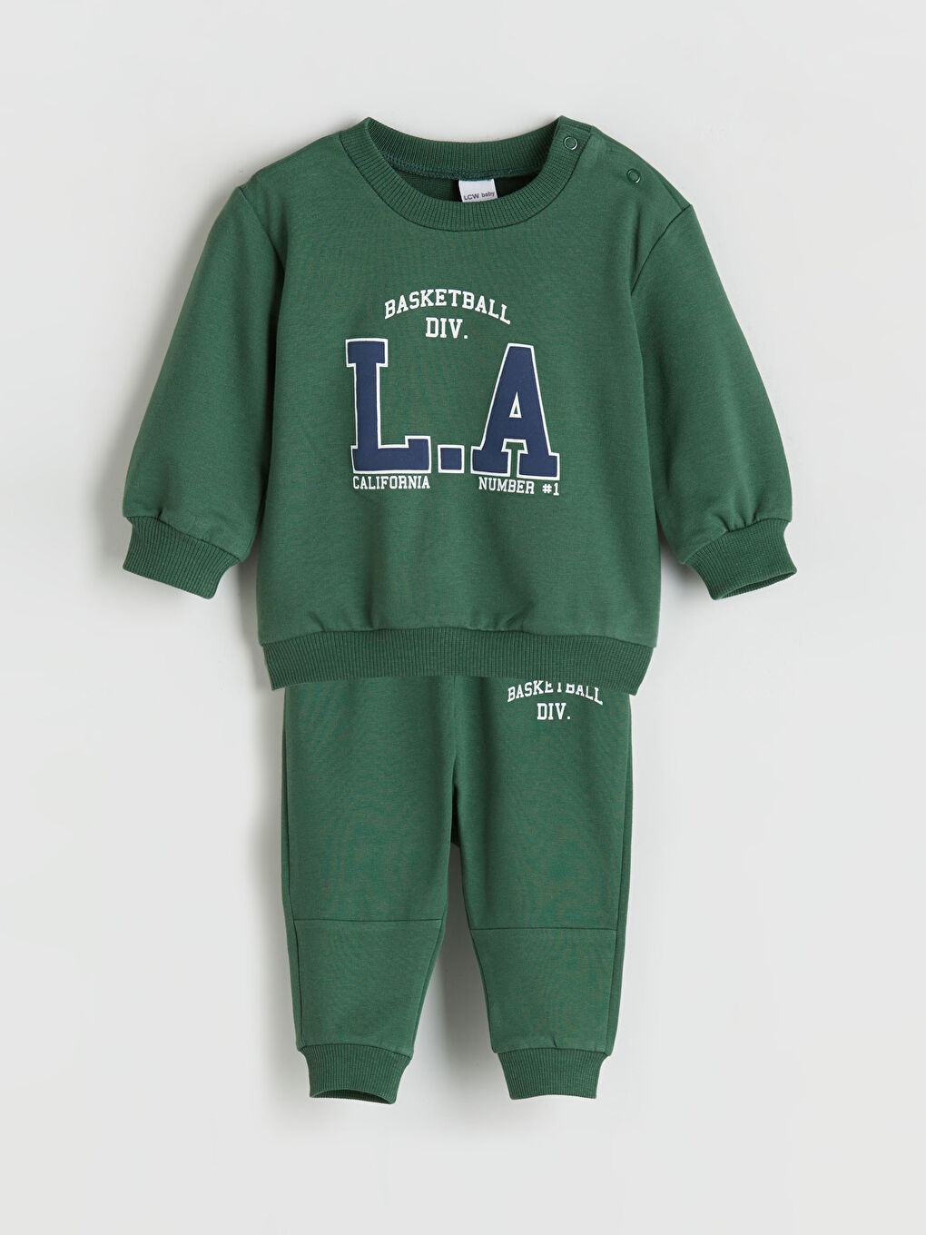 Комплект із 2 предметів для хлопчиків: світшот із круглим вирізом і принтом та спортивні штани