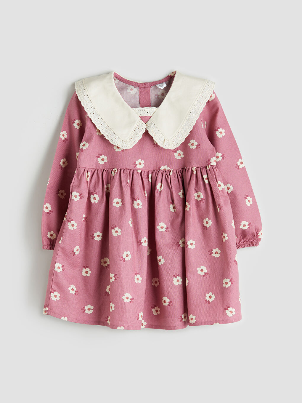 LCW Kids فستان مُزَهَّر بياقة بيبي للبنات -W56901Z1-LT4