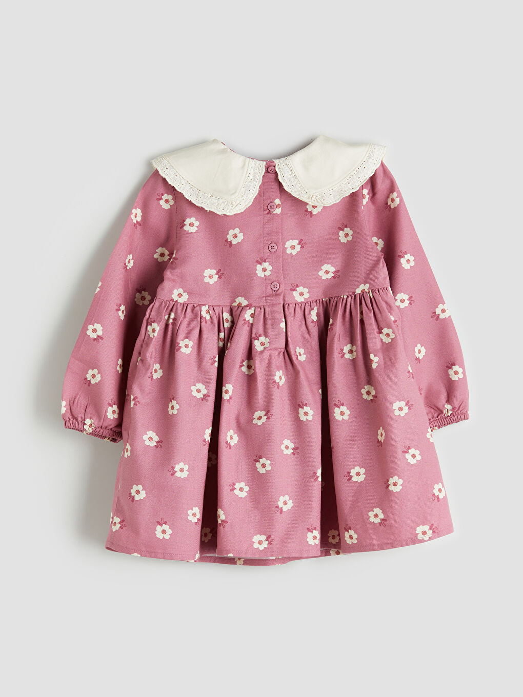LCW Kids فستان مُزَهَّر بياقة بيبي للبنات -W56901Z1-LT4