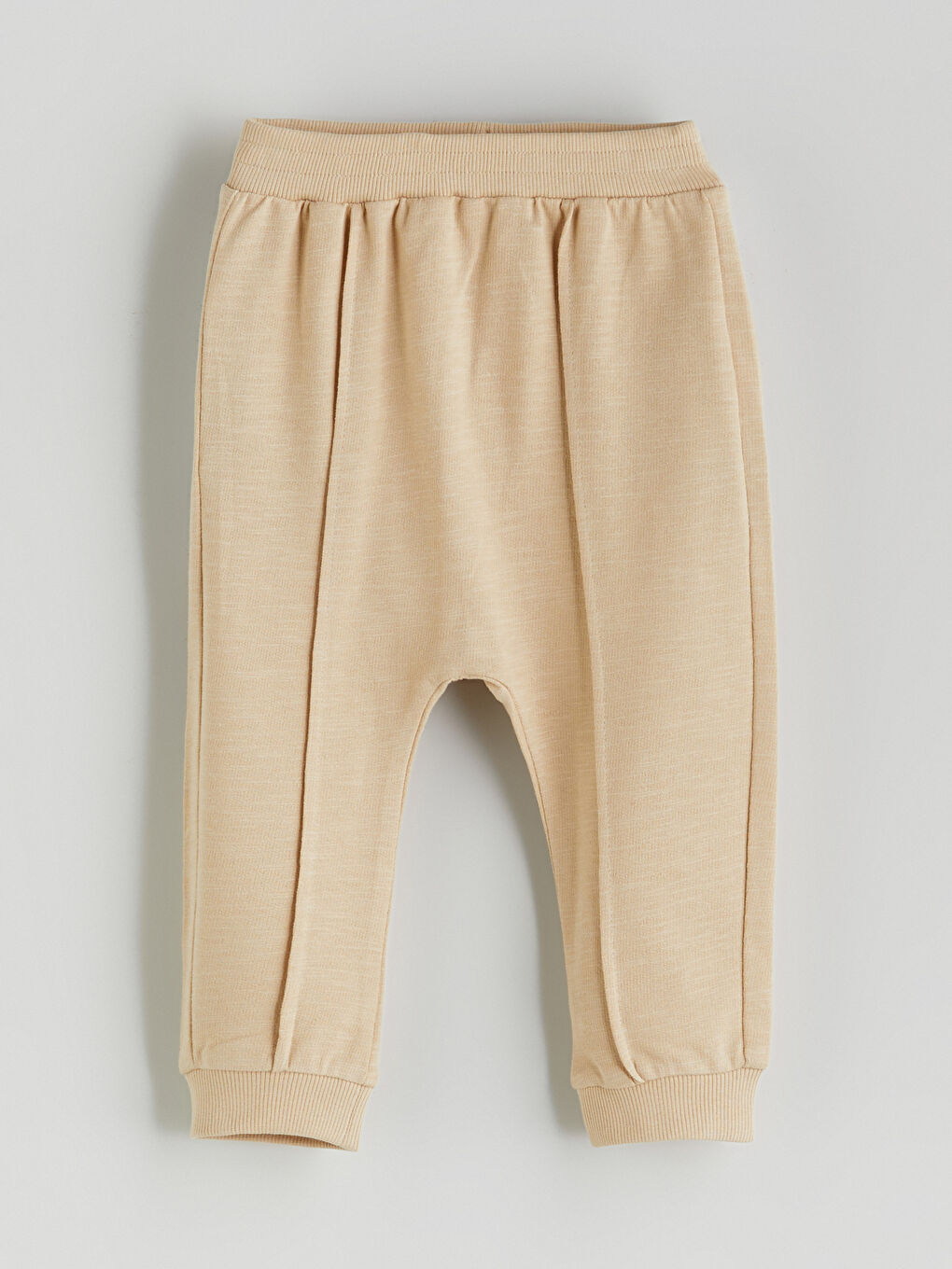 Bej Beli Lastikli Erkek Bebek Jogger Eşofman Alt