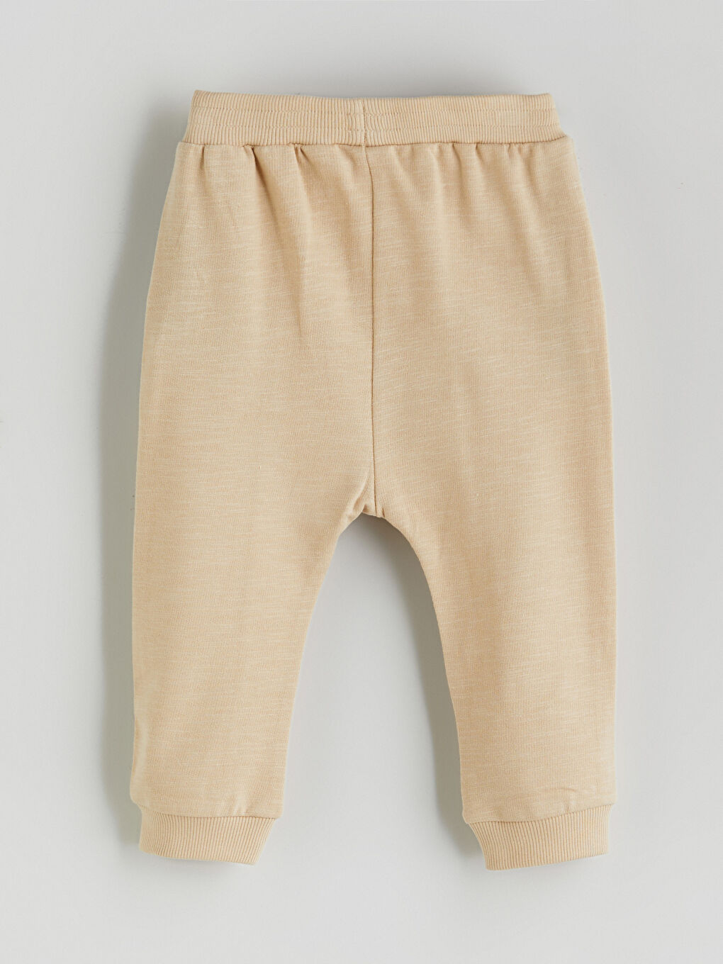 Bej Beli Lastikli Erkek Bebek Jogger Eşofman Alt-1