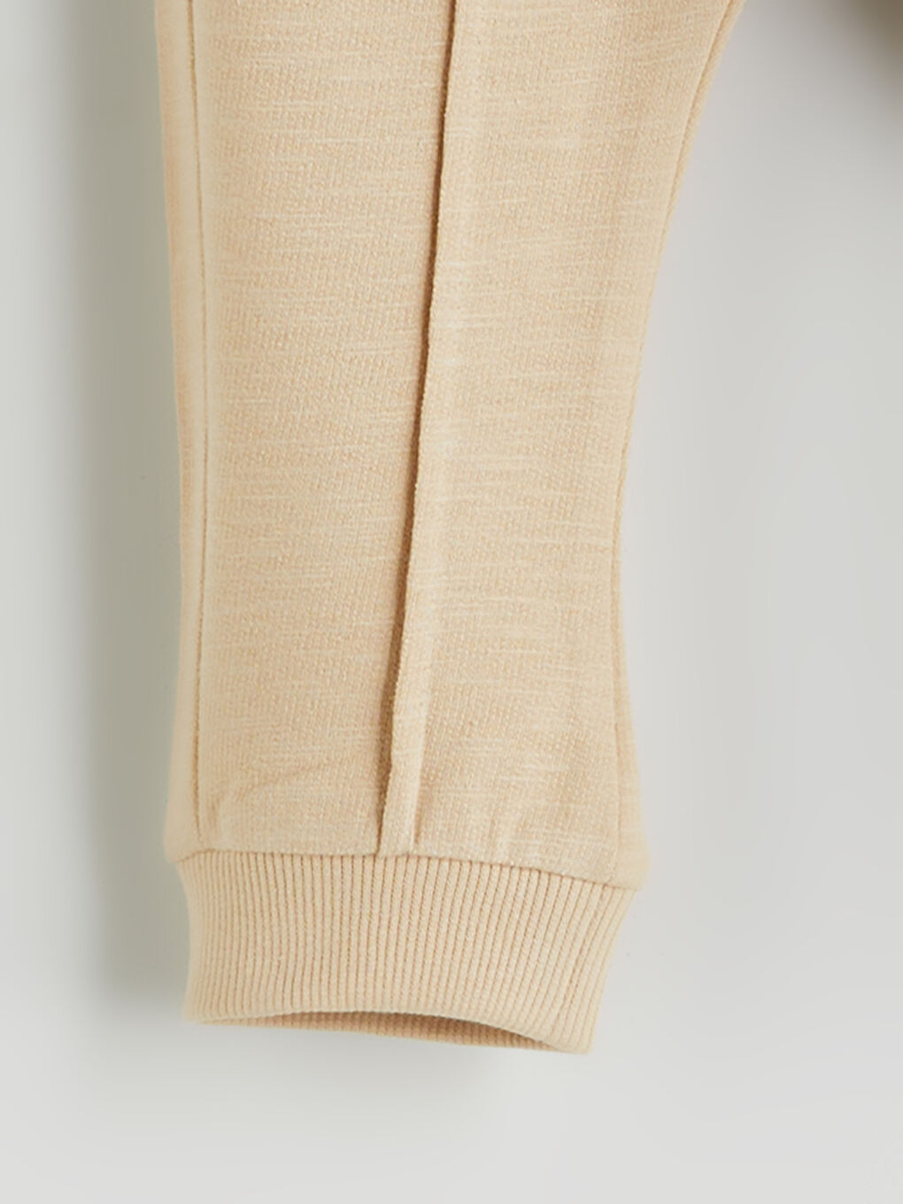 Bej Beli Lastikli Erkek Bebek Jogger Eşofman Alt-2