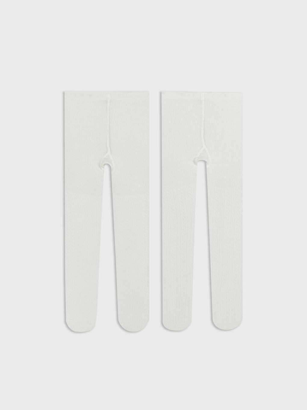 Ekru Desenli Kız Çocuk Külotlu Çorap 2'li