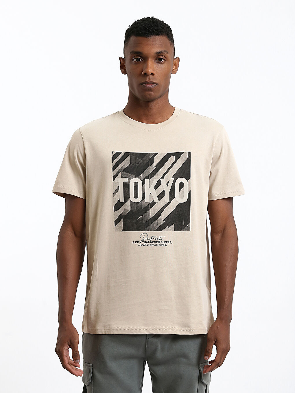 Crew Neck Printed Men's T-Shirt