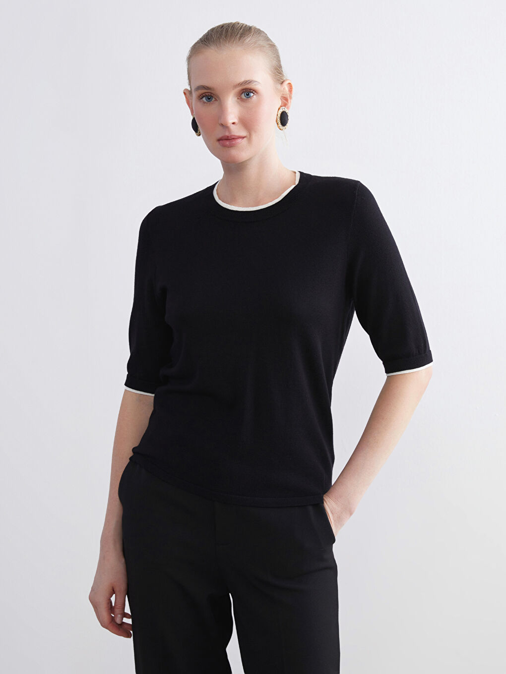 Crew Neck Women's Knitwear Sweater