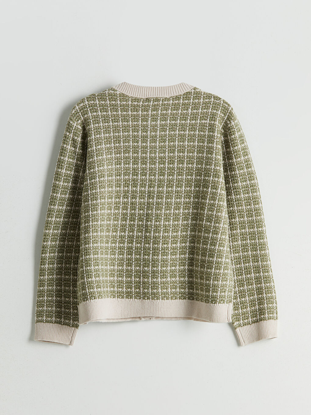 LCWAIKIKI Classic Crew Neck Patterned Women's Knitwear Cardigan -W56985Z8-MKD