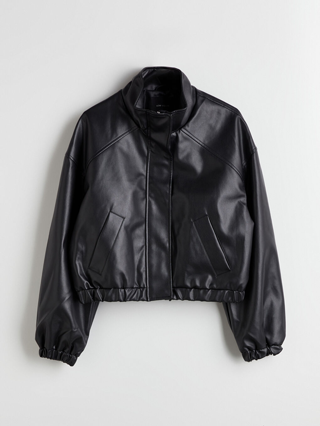 LCW Vision Woman BLACK Faux Leather Jacket -W56987Z8-CVL
