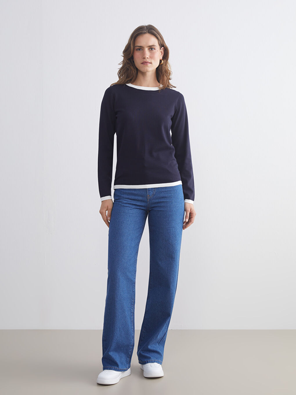 LCWAIKIKI Classic Crew Neck Women's Knitwear Sweater -W56989Z8-DDG