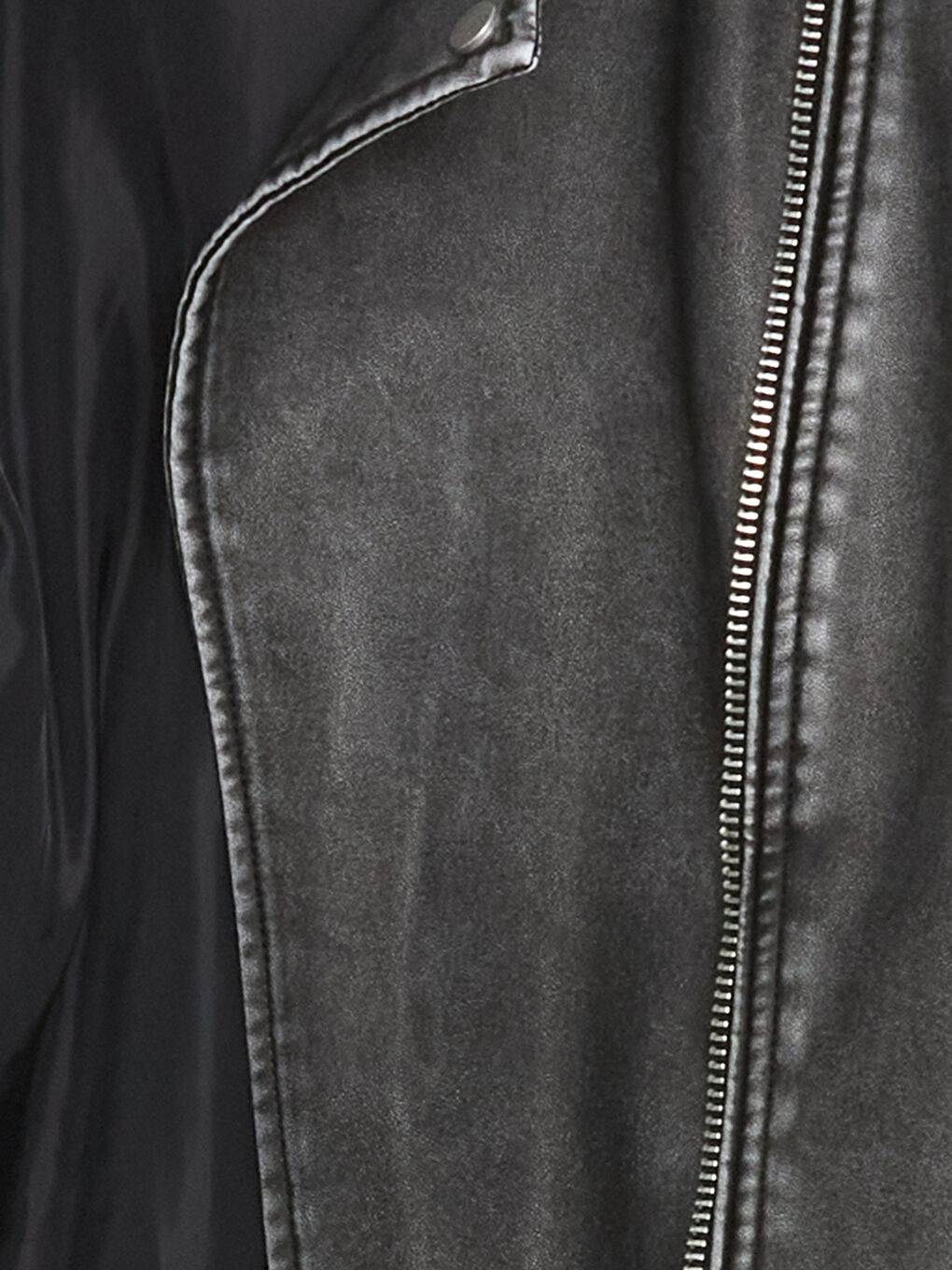 LCW Vision Biker Neck Women's Faux Leather Jacket -W56990Z8-KSK