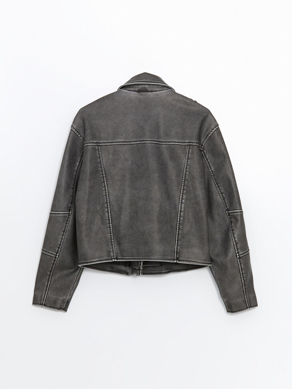 LCW Vision Biker Neck Women's Faux Leather Jacket -W56990Z8-KSK